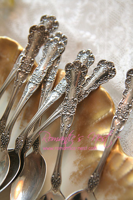 rose sterling silver tea spoon set... 