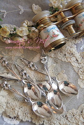 rose sterling silver tea spoon set...1 